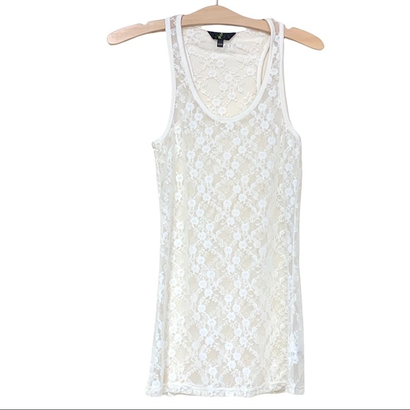 2/$15 G21 white mesh tank, size medium - Picture 2 of 7